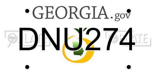 DNU274 Georgia License Plate