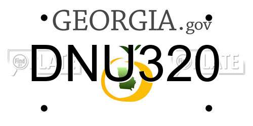 DNU320 Georgia License Plate