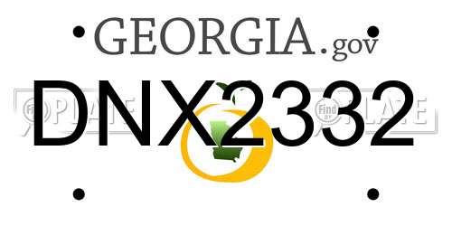 DNX2332 Georgia License Plate