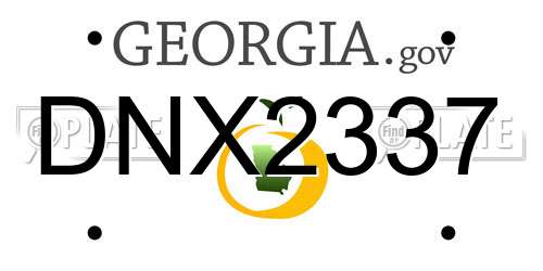 DNX2337 Georgia License Plate