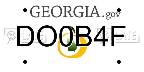 DO0B4F Georgia License Plate