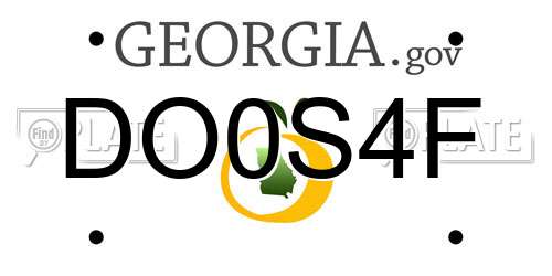 DO0S4F Georgia License Plate