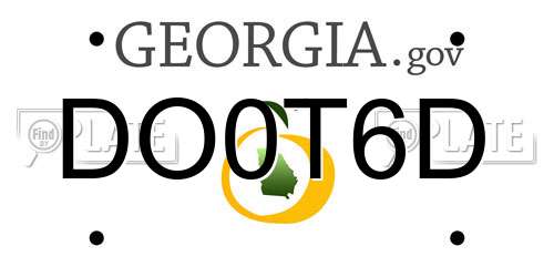 DO0T6D Georgia License Plate