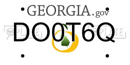DO0T6Q Georgia License Plate