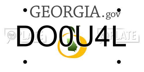 DO0U4L Georgia License Plate