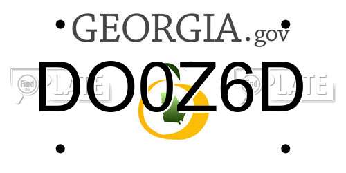 DO0Z6D Georgia License Plate