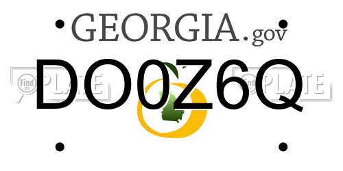 DO0Z6Q Georgia License Plate