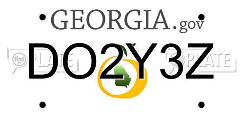 DO2Y3Z Georgia License Plate