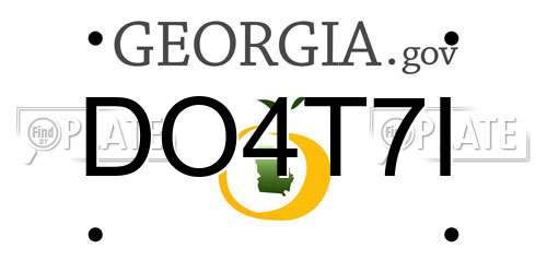DO4T7I Georgia License Plate