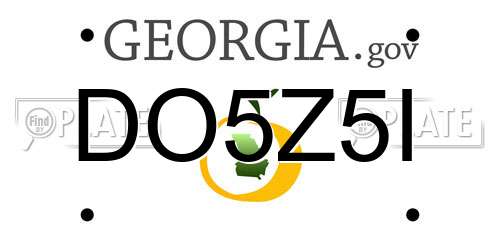 DO5Z5I Georgia License Plate
