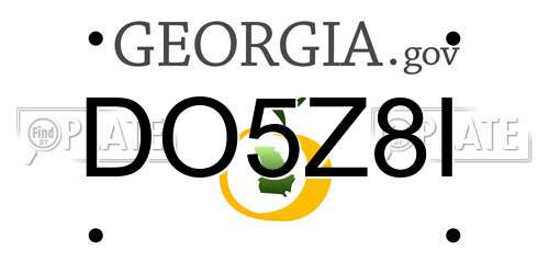 DO5Z8I Georgia License Plate