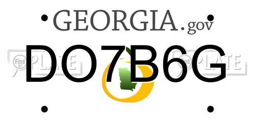 DO7B6G Georgia License Plate