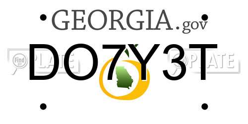 DO7Y3T Georgia License Plate