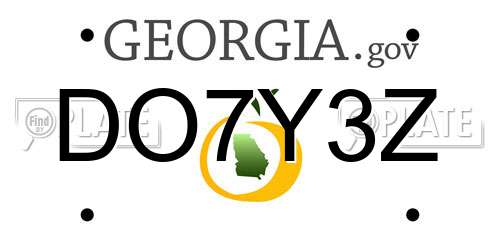 DO7Y3Z Georgia License Plate