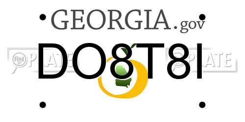 DO8T8I Georgia License Plate