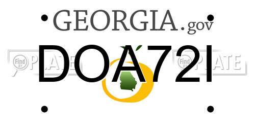 DOA72I Georgia License Plate