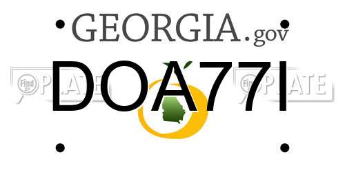 DOA77I Georgia License Plate