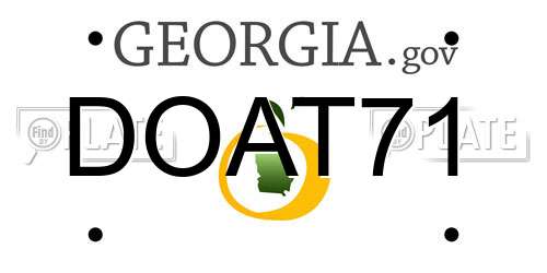 DOAT71 Georgia License Plate