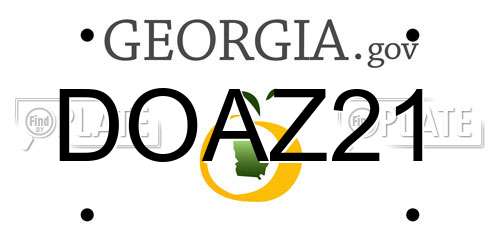 DOAZ21 Georgia License Plate