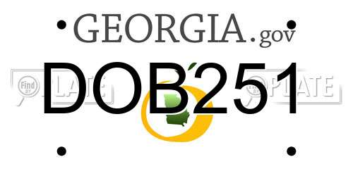 DOB251 Georgia License Plate