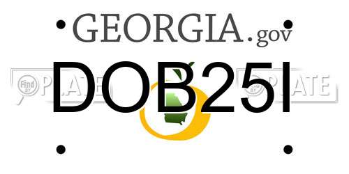 DOB25I Georgia License Plate