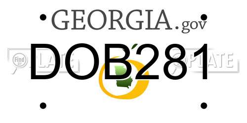 DOB281 Georgia License Plate