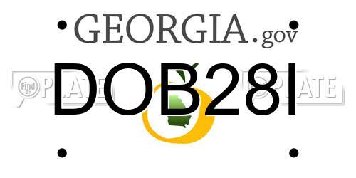 DOB28I Georgia License Plate