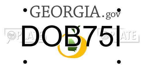 DOB75I Georgia License Plate
