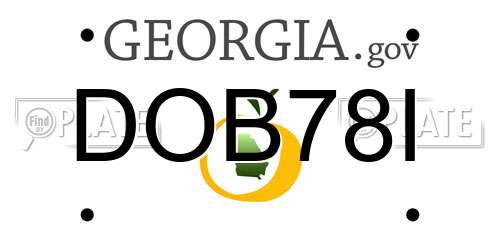 DOB78I Georgia License Plate