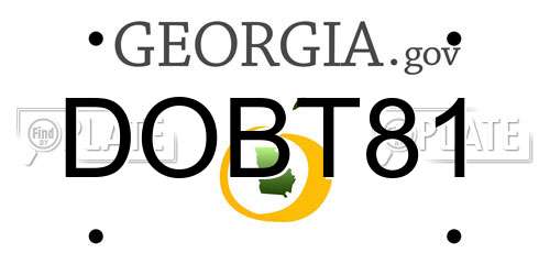 DOBT81 Georgia License Plate