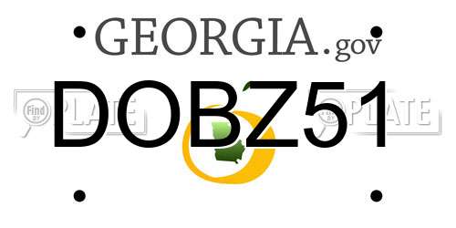 DOBZ51 Georgia License Plate