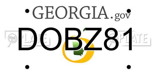 DOBZ81 Georgia License Plate