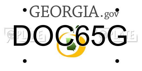 DOC65G Georgia License Plate