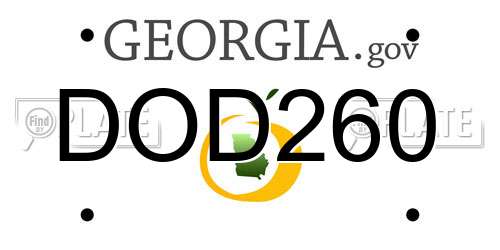 DOD260 Georgia License Plate