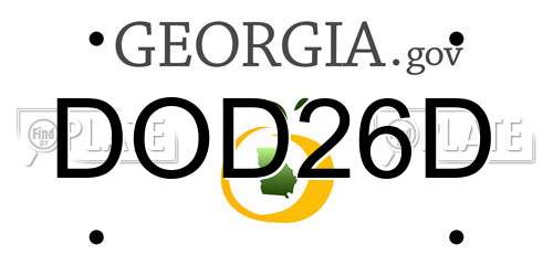 DOD26D Georgia License Plate