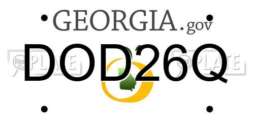DOD26Q Georgia License Plate