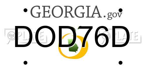 DOD76D Georgia License Plate