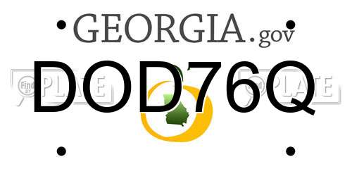 DOD76Q Georgia License Plate