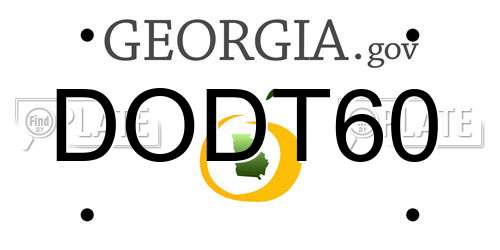 DODT60 Georgia License Plate