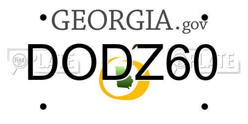 DODZ60 Georgia License Plate
