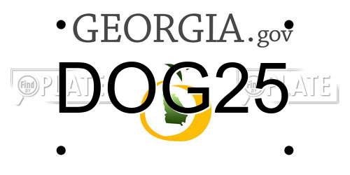 DOG25 Georgia License Plate