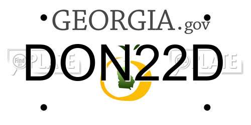 DON22D Georgia License Plate