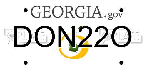DON22O Georgia License Plate