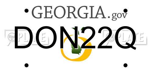 DON22Q Georgia License Plate