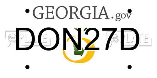 DON27D Georgia License Plate