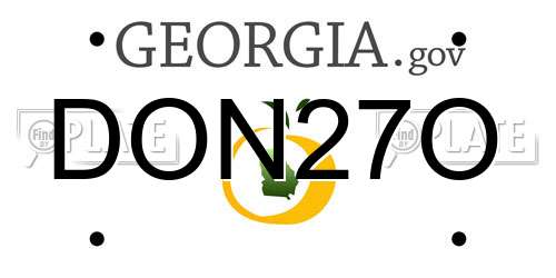 DON27O Georgia License Plate