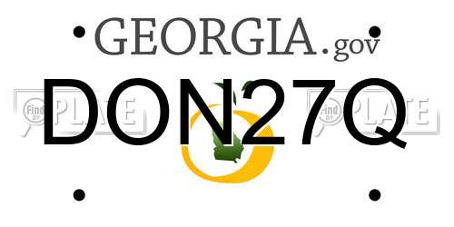 DON27Q Georgia License Plate