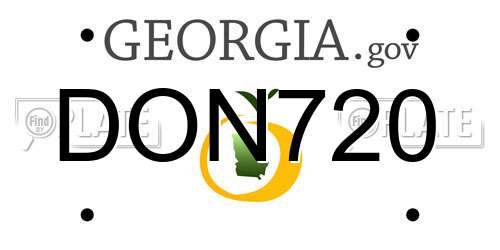 DON720 Georgia License Plate