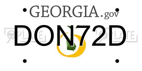 DON72D Georgia License Plate