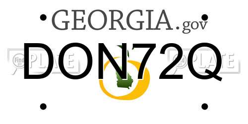 DON72Q Georgia License Plate